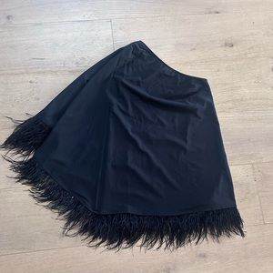 HUTCH Davis One-Shoulder Faux Fur Dress